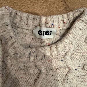 Gigi Women's Cream Crop merino wool vest